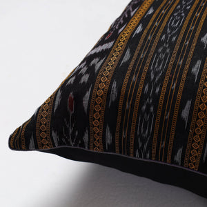 Brown - Sambalpuri Ikat Cotton Cushion Cover (16 x 16 in)