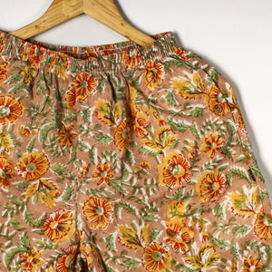 Brown - Sanganeri Block Printed Cotton Unisex Boxer/Shorts