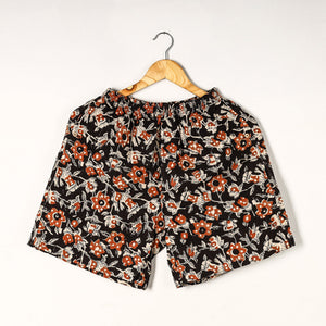 Black - Sanganeri Block Printed Cotton Unisex Boxer/Shorts