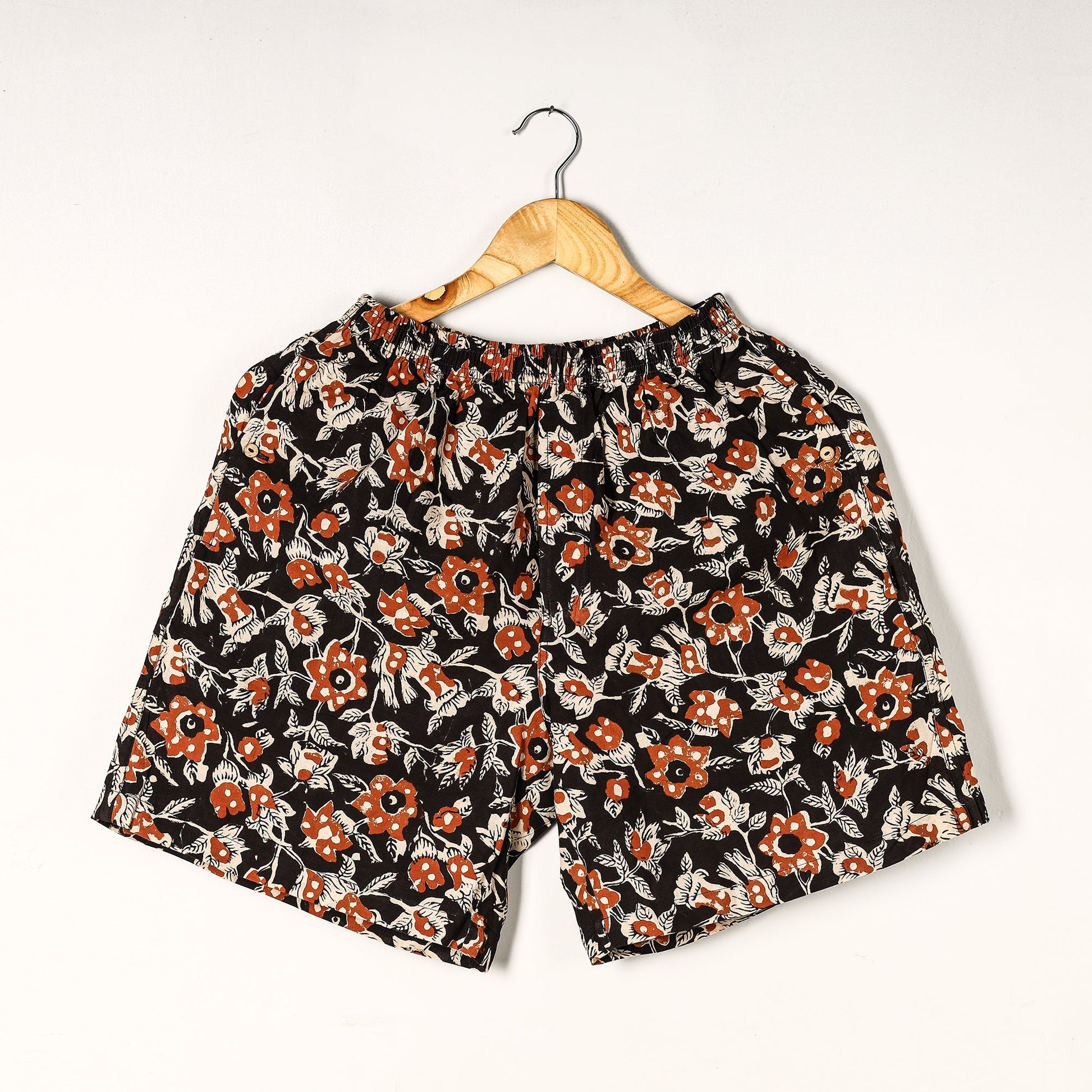 Black - Sanganeri Block Printed Cotton Unisex Boxer/Shorts