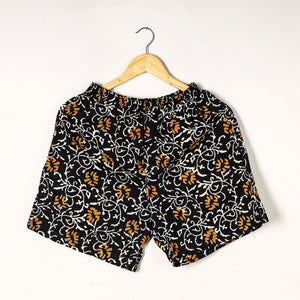 Black - Sanganeri Block Printed Cotton Unisex Boxer/Shorts
