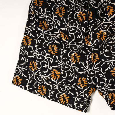 Black - Sanganeri Block Printed Cotton Unisex Boxer/Shorts