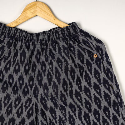 Black - Pochampally Ikat Cotton Unisex Boxer/Shorts