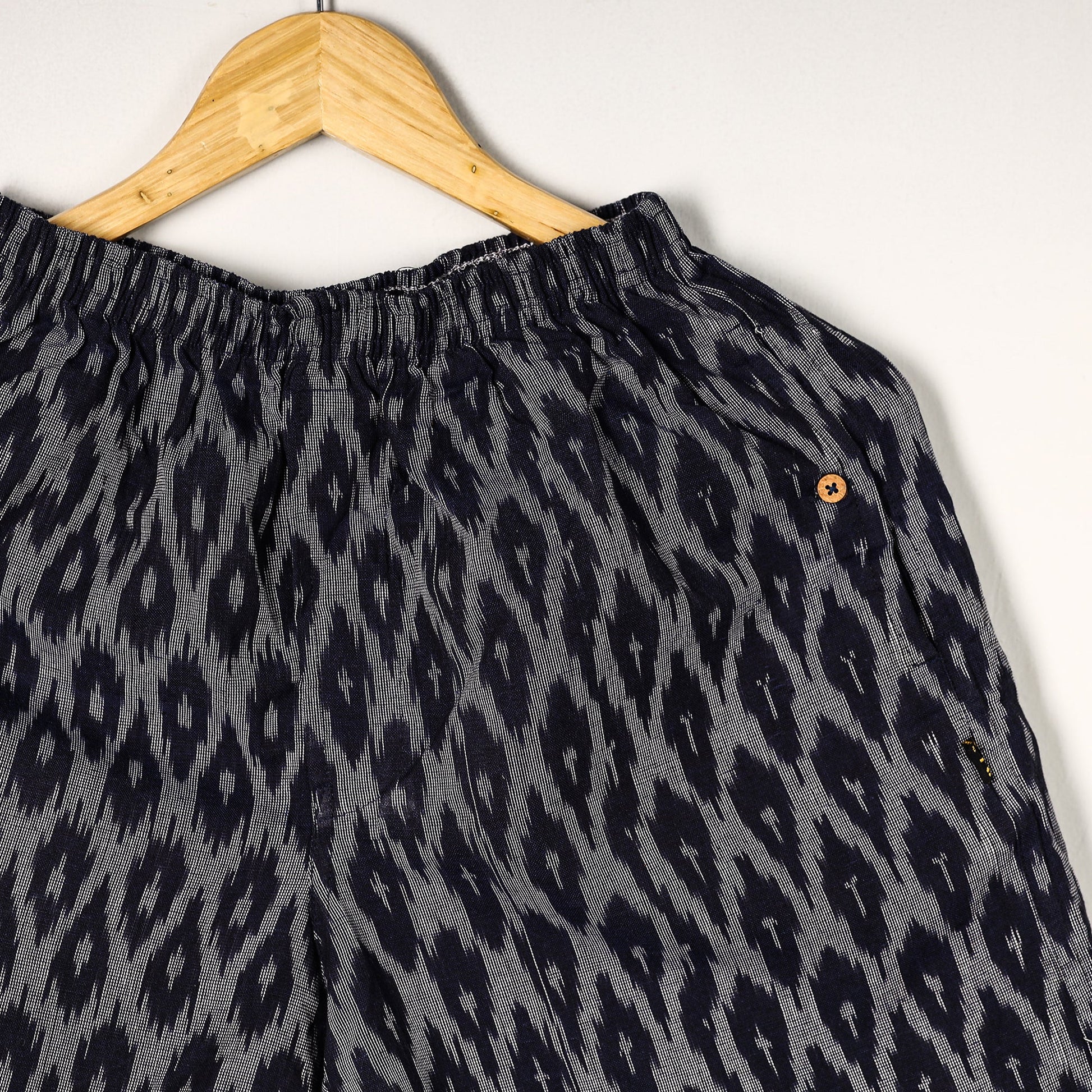 Black - Pochampally Ikat Cotton Unisex Boxer/Shorts