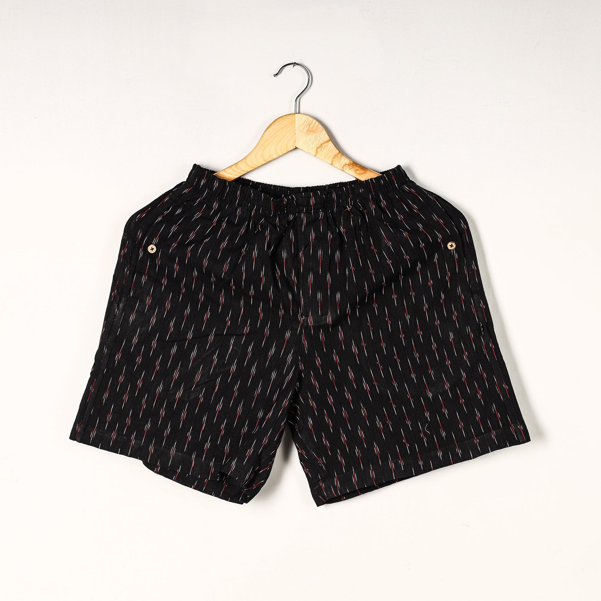 Black - Pochampally Ikat Cotton Unisex Boxer/Shorts