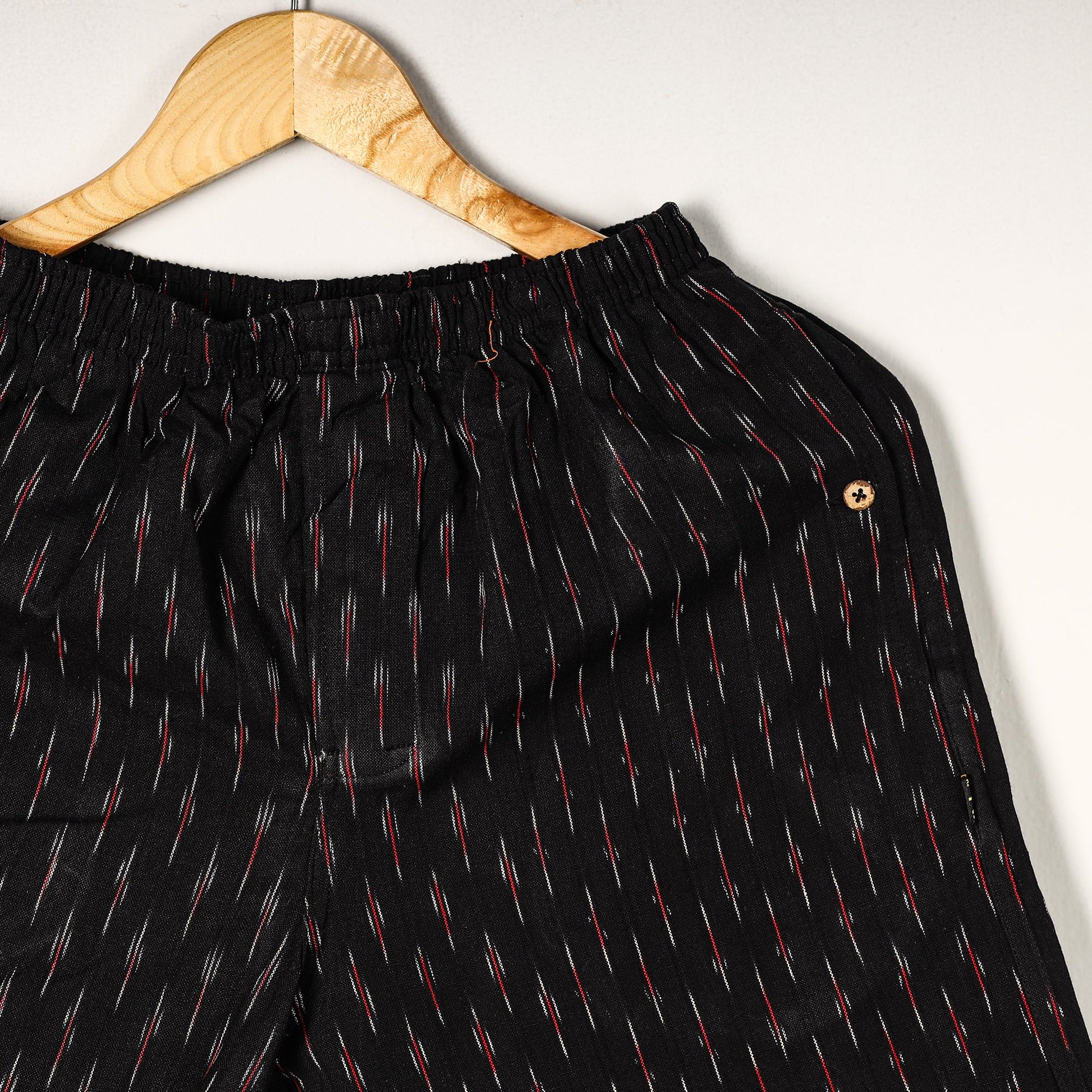 Black - Pochampally Ikat Cotton Unisex Boxer/Shorts