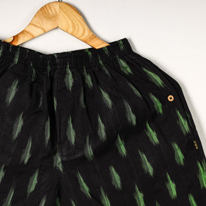 Black - Pochampally Ikat Cotton Unisex Boxer/Shorts
