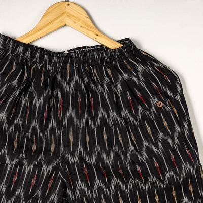Black - Pochampally Ikat Cotton Unisex Boxer/Shorts