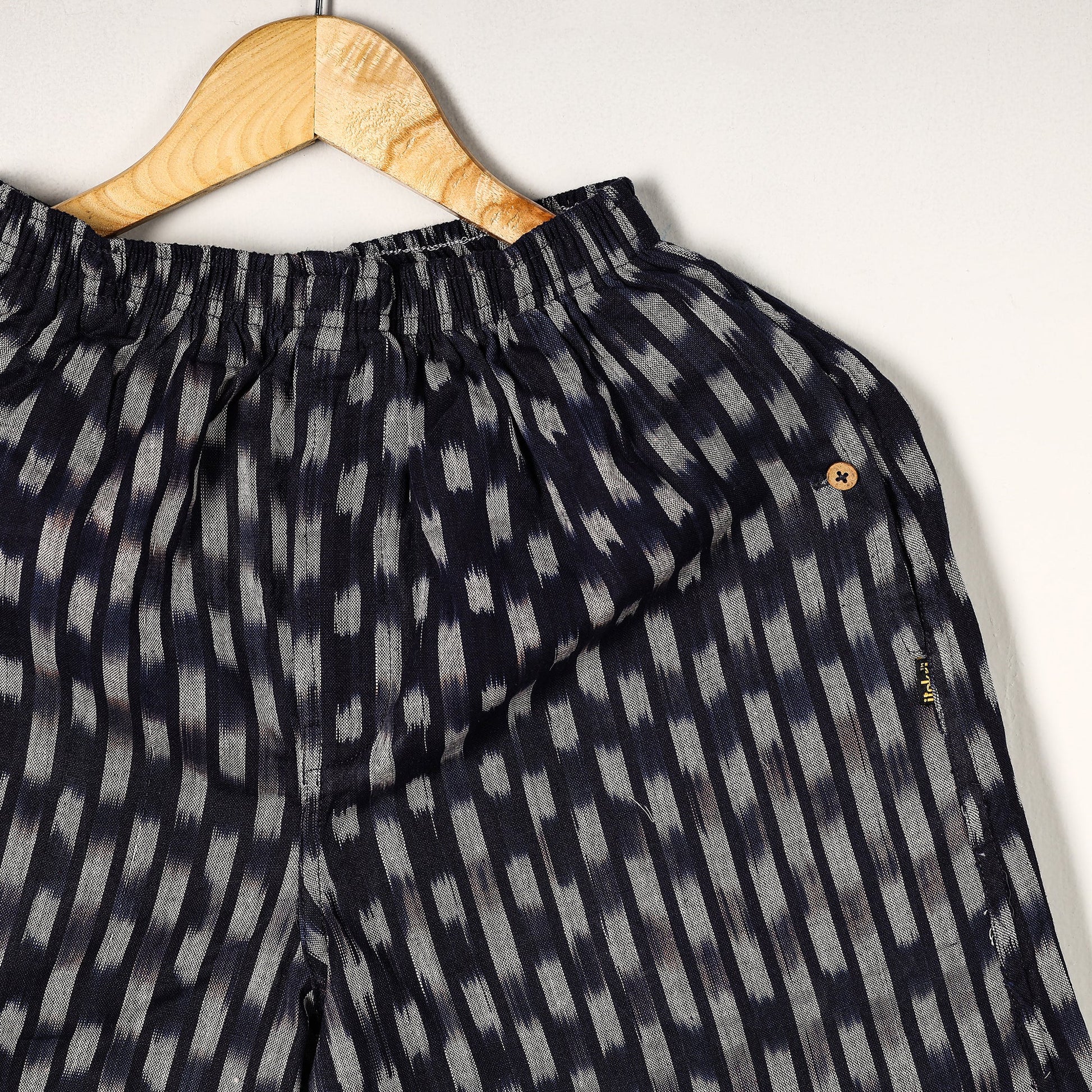 Black - Pochampally Ikat Cotton Unisex Boxer/Shorts
