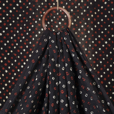 Black - Kutch Tie-Dye Cotton Bandhani Fabric 03