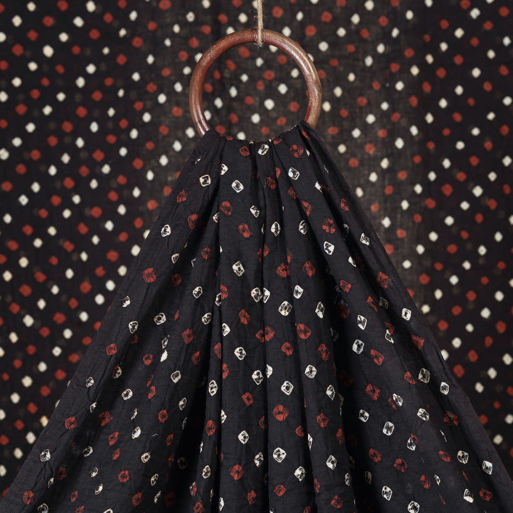 Black - Kutch Tie-Dye Cotton Bandhani Fabric 03