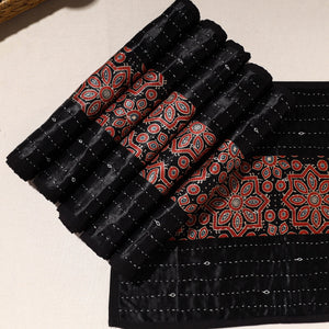 Black - Kutch Tagai Embroidered Mashru Silk Table Mats (SO6) 30