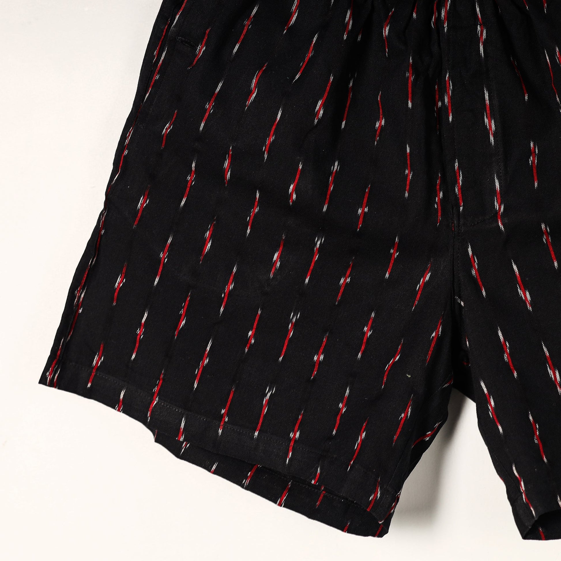 Black - Pochampally Ikat Cotton Unisex Boxer/Shorts
