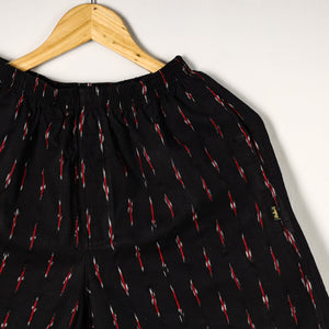 Black - Pochampally Ikat Cotton Unisex Boxer/Shorts