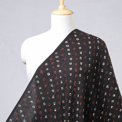 Black - Kutch Tie-Dye Cotton Bandhani Fabric 03