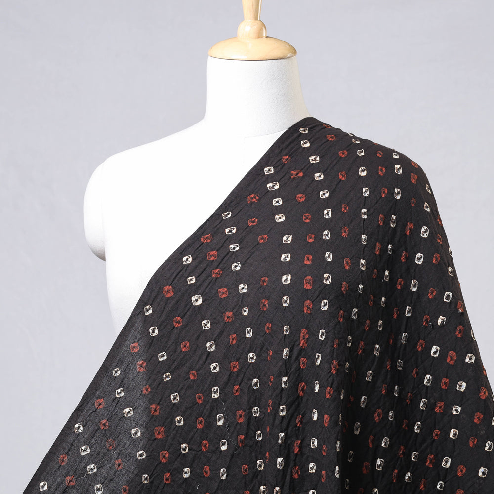 Black - Kutch Tie-Dye Cotton Bandhani Fabric 03