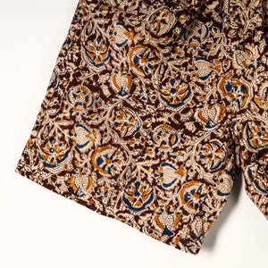 Brown - Kalamkari Block Printed Cotton Unisex Boxer/Shorts