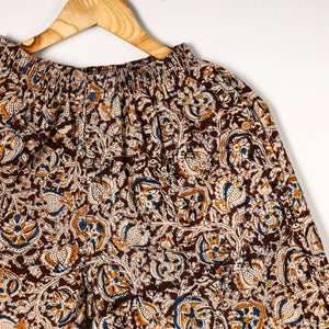 Brown - Kalamkari Block Printed Cotton Unisex Boxer/Shorts