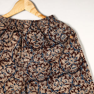 Brown - Kalamkari Block Printed Cotton Unisex Boxer/Shorts