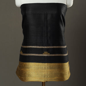 Black - 3pc Bhagalpuri Tussar Silk Dress Material Set 11