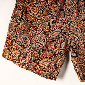 Brown - Kalamkari Block Printed Cotton Unisex Boxer/Shorts