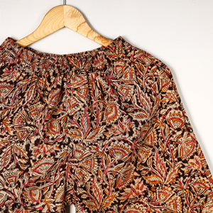 Brown - Kalamkari Block Printed Cotton Unisex Boxer/Shorts