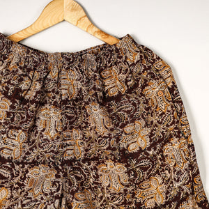 Brown - Kalamkari Block Printed Cotton Unisex Boxer/Shorts