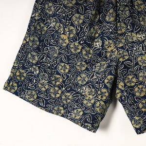 Blue - Ajrakh Block Printed Cotton Unisex Boxer/Shorts
