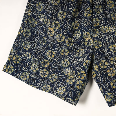 Blue - Ajrakh Block Printed Cotton Unisex Boxer/Shorts