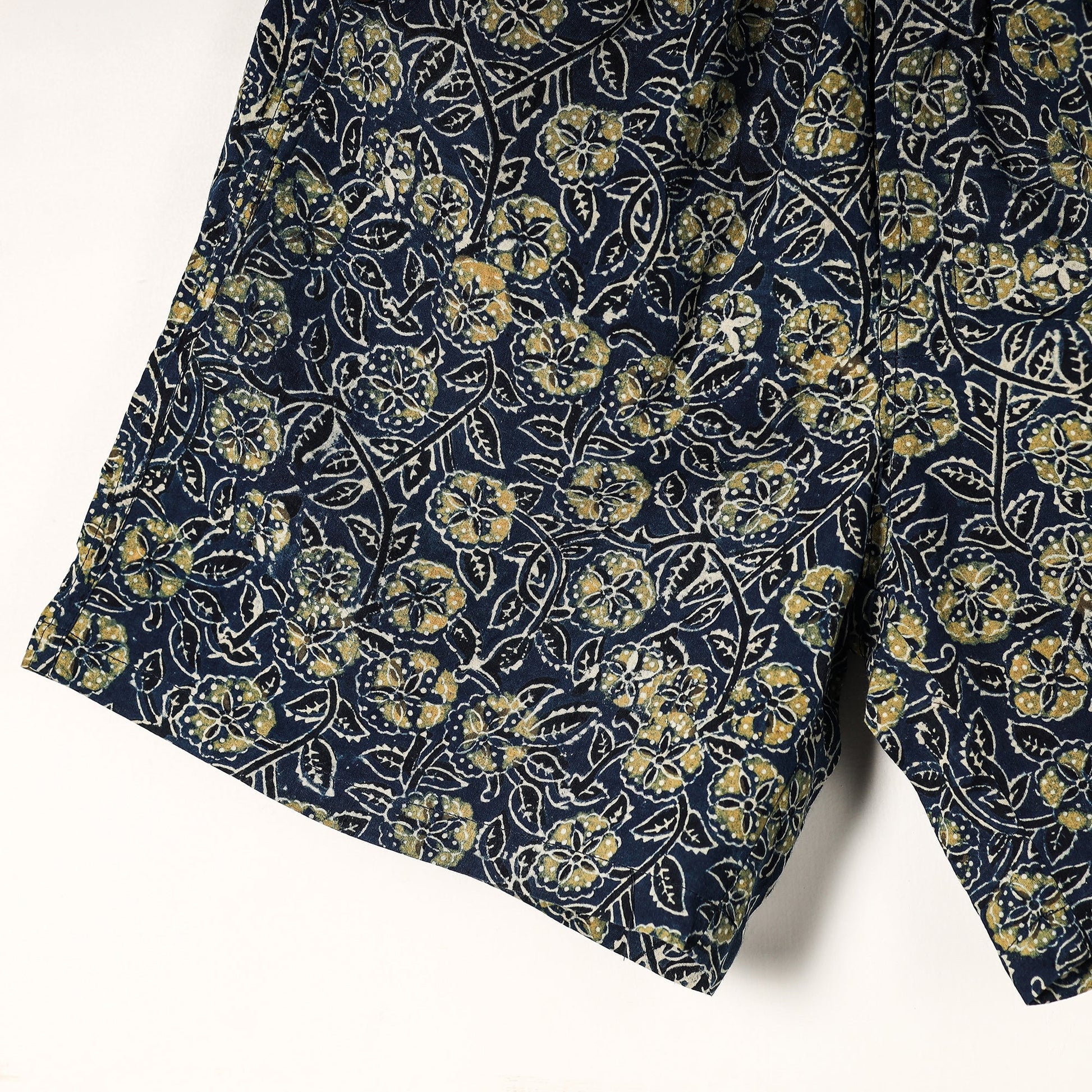 Blue - Ajrakh Block Printed Cotton Unisex Boxer/Shorts