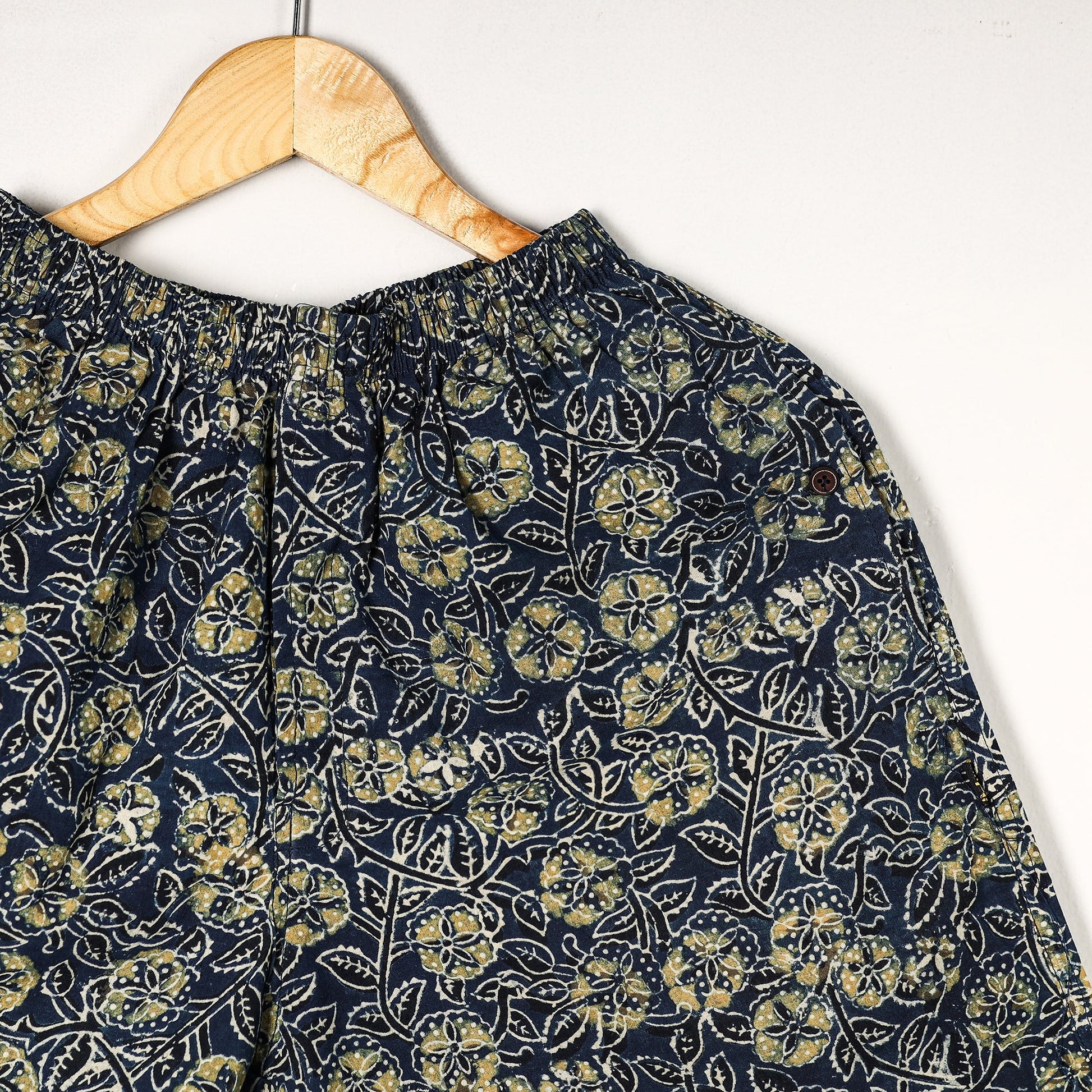 Blue - Ajrakh Block Printed Cotton Unisex Boxer/Shorts