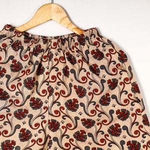 Beige - Ajrakh Block Printed Cotton Unisex Boxer/Shorts