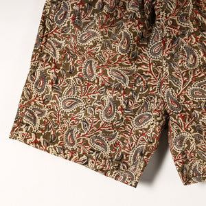 Brown - Kalamkari Block Printed Cotton Unisex Boxer/Shorts