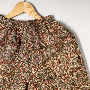 Brown - Kalamkari Block Printed Cotton Unisex Boxer/Shorts