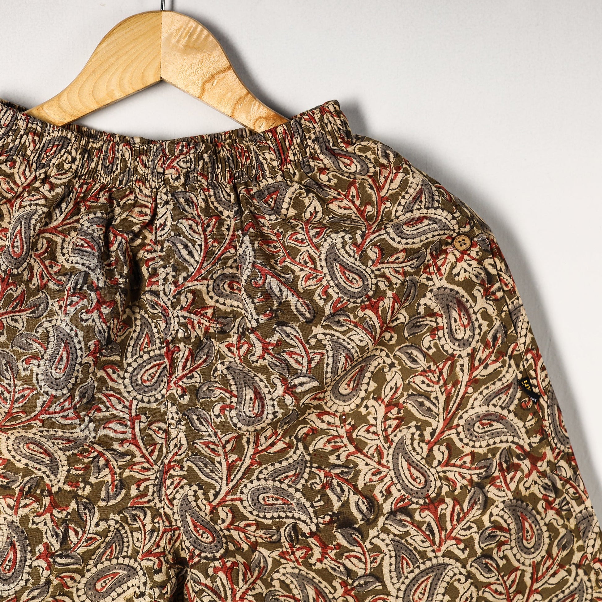 Brown - Kalamkari Block Printed Cotton Unisex Boxer/Shorts