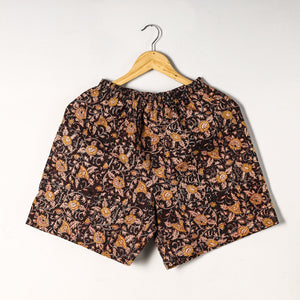 Brown - Kalamkari Block Printed Cotton Unisex Boxer/Shorts