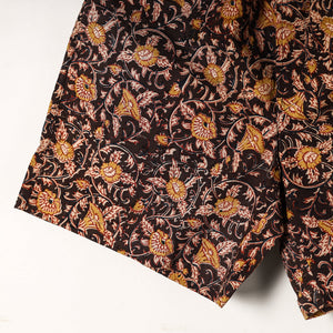 Brown - Kalamkari Block Printed Cotton Unisex Boxer/Shorts
