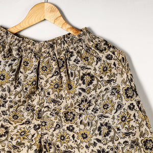 Beige - Kalamkari Block Printed Cotton Unisex Boxer/Shorts