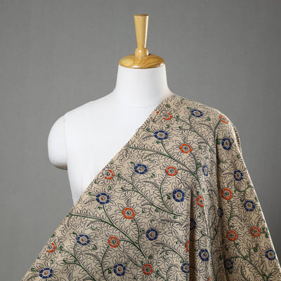 Beige - Cotton Kalamkari Print Fabric 08