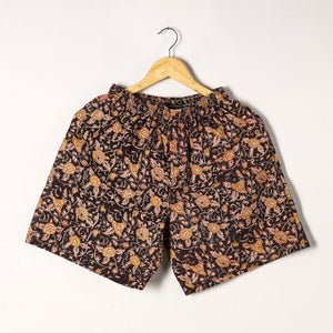 Brown - Kalamkari Block Printed Cotton Unisex Boxer/Shorts