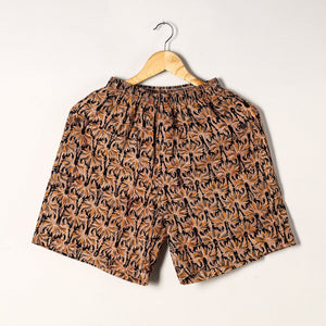 Brown - Kalamkari Block Printed Cotton Unisex Boxer/Shorts