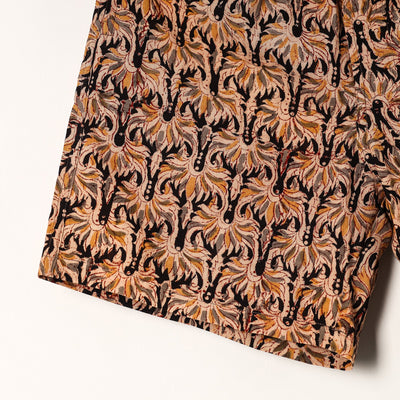 Brown - Kalamkari Block Printed Cotton Unisex Boxer/Shorts