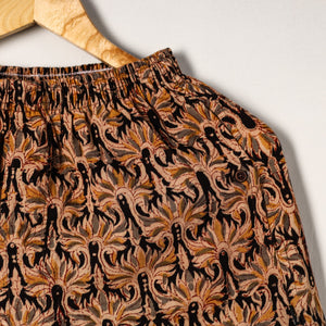 Brown - Kalamkari Block Printed Cotton Unisex Boxer/Shorts