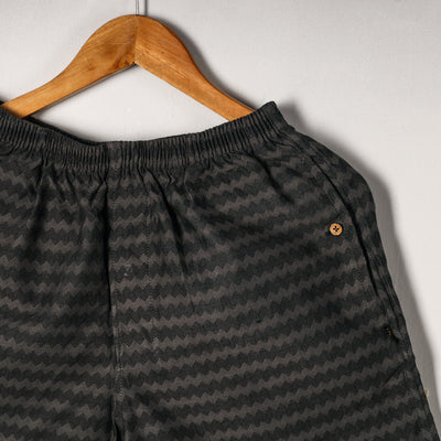 Black - Jacquard Weave Cotton Unisex Boxer/Shorts