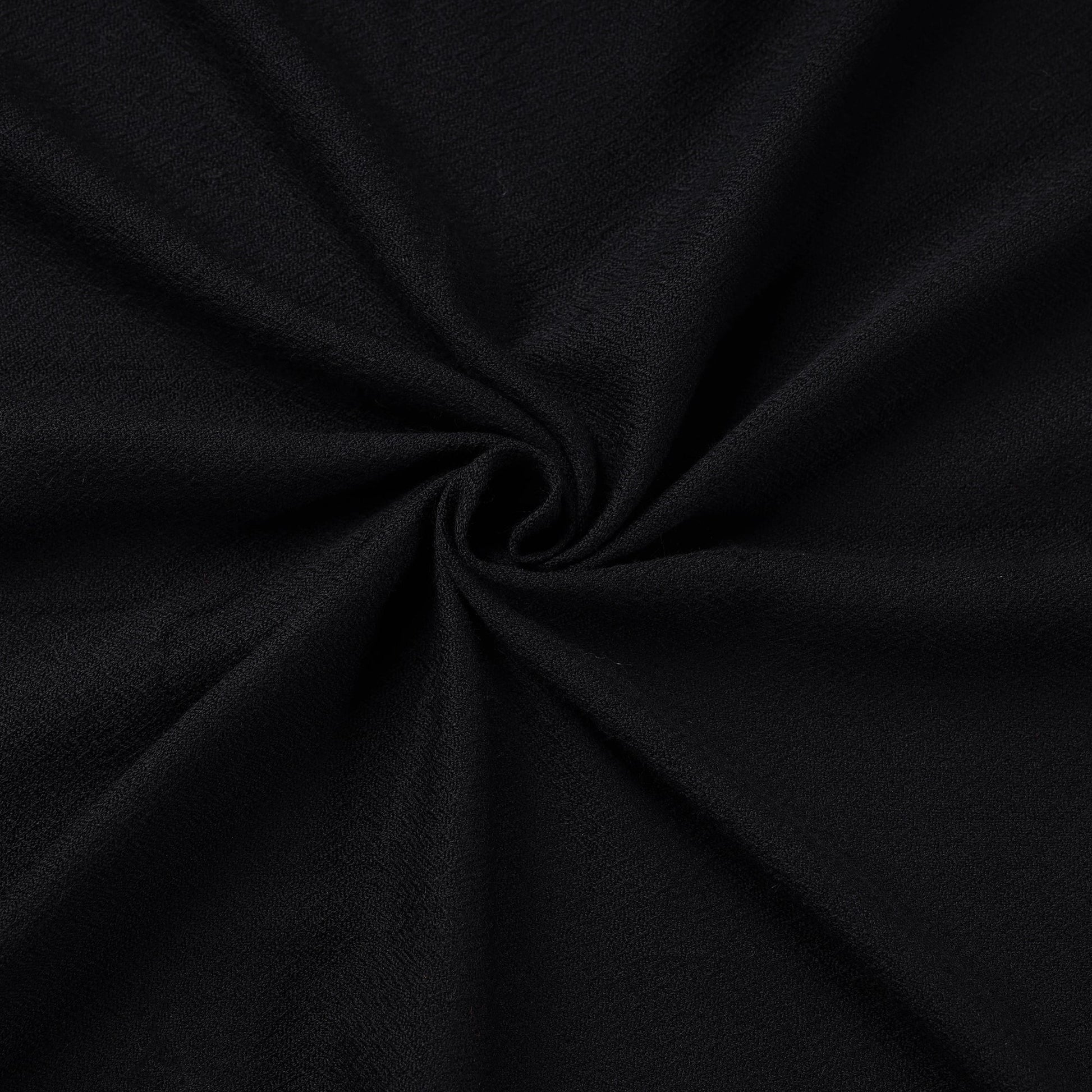 Black - Kumaun Handwoven Merino Woollen Fabric 07
