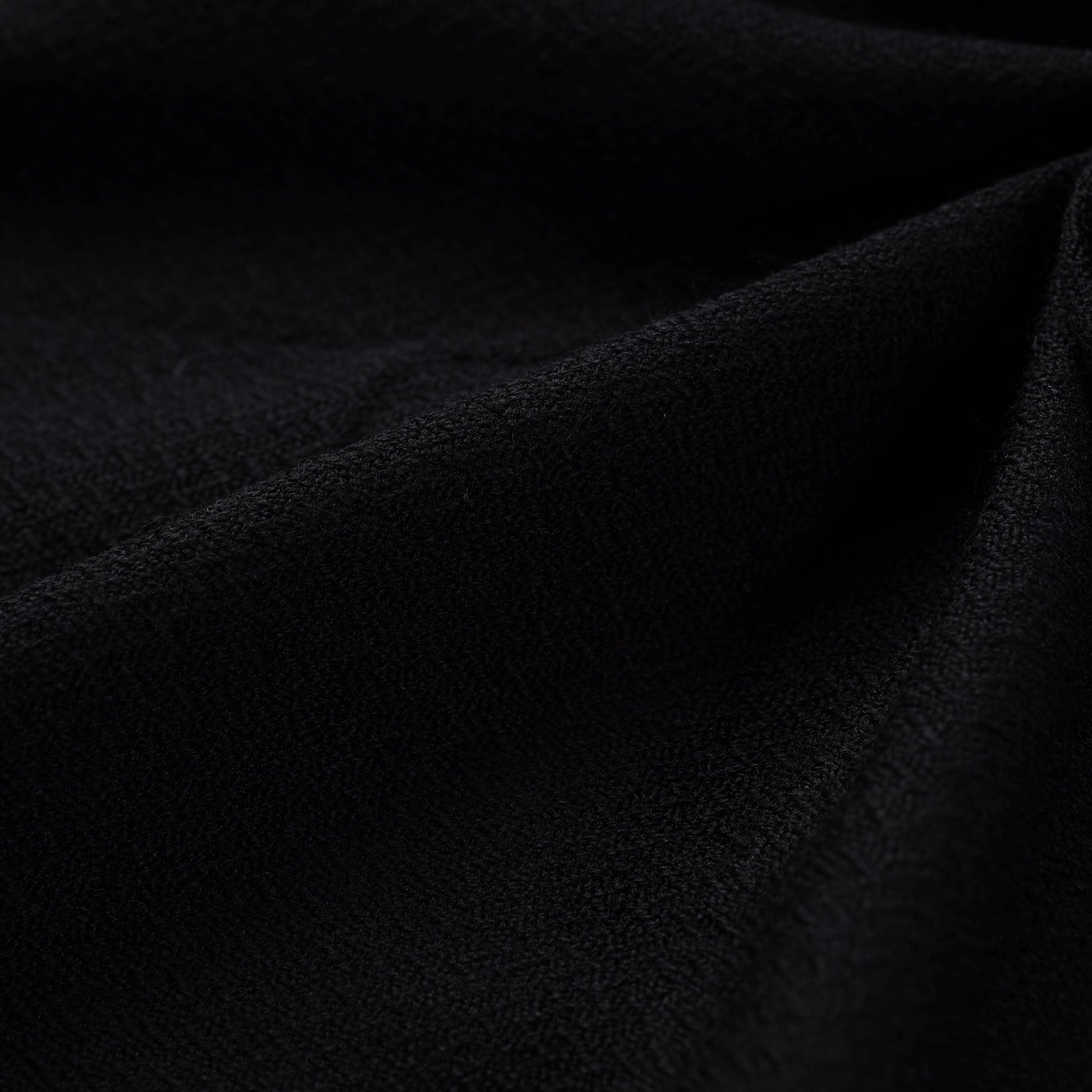 Black - Kumaun Handwoven Merino Woollen Fabric 07