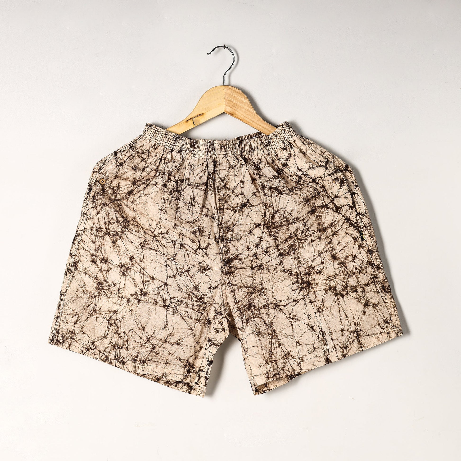 Beige - Hand Batik Printed Cotton Unisex Boxer/Shorts