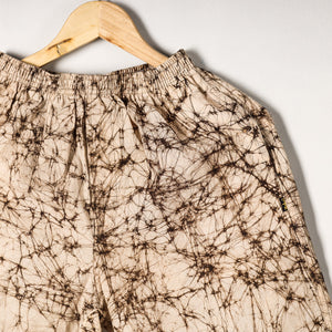 Beige - Hand Batik Printed Cotton Unisex Boxer/Shorts