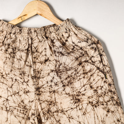 Beige - Hand Batik Printed Cotton Unisex Boxer/Shorts