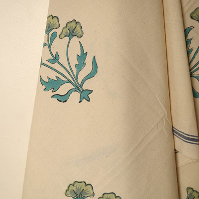 Beige - Block Printed Handloom Cotton Sanganeri Towel 10